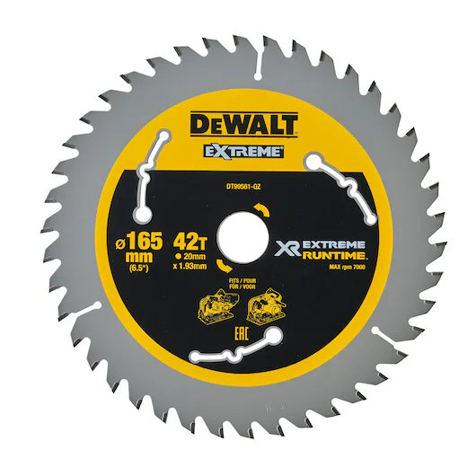 DEWALT DT99561-QZ XR EXTREME Runtime Circular Saw Blade 165mm Bore 20mm 42T