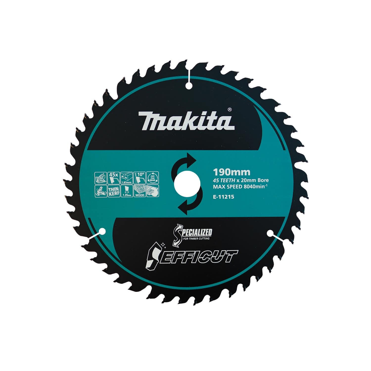 MAKITA E-11215 EFFICUT 190mm 45T Wood Cutting Blade
