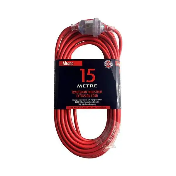 ALTONA Extra Heavy Duty Red Extension Lead 15m