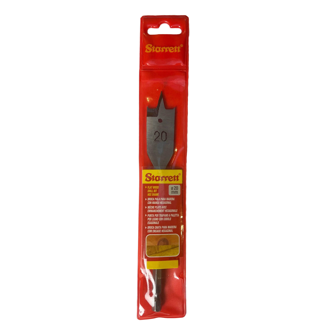 STARRETT FLAT WOOD HEX 20X152MM