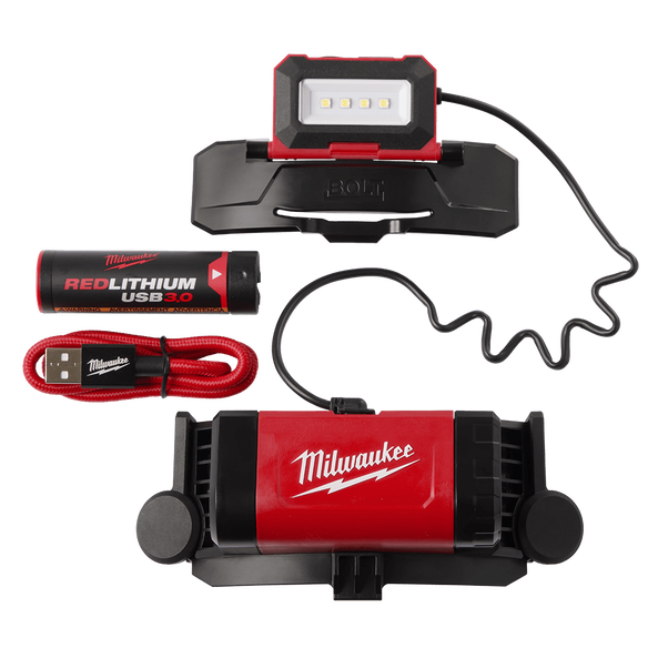 MILWAUKEE REDLITHIUM™ USB RECHARGEABLE BOLT HEADLAMP 3.0AH KIT