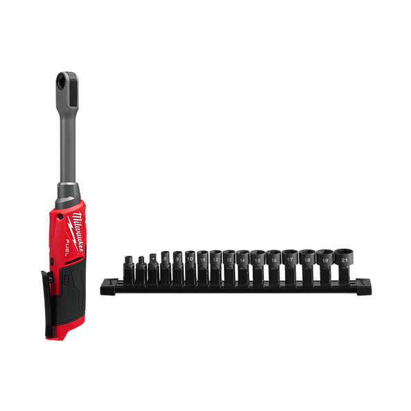 MILWAUKEE M12FPTR0 M12 FUEL™ INSIDER Extended Reach Pass-Through Ratchet w/ Insert Accessories