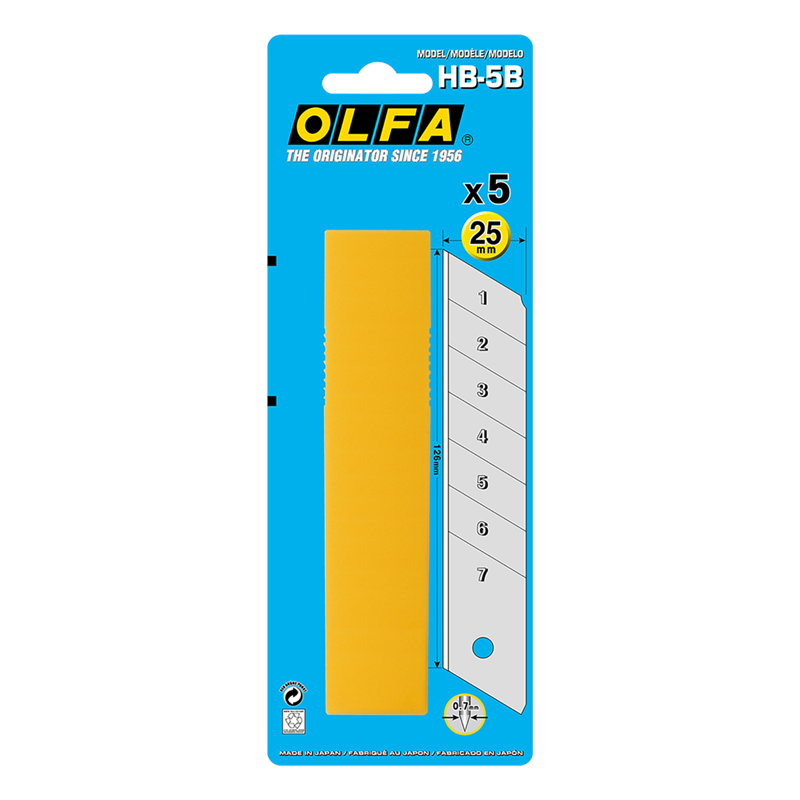 OLFA 25mm Standard Snap Off Blade - 5 Pack
