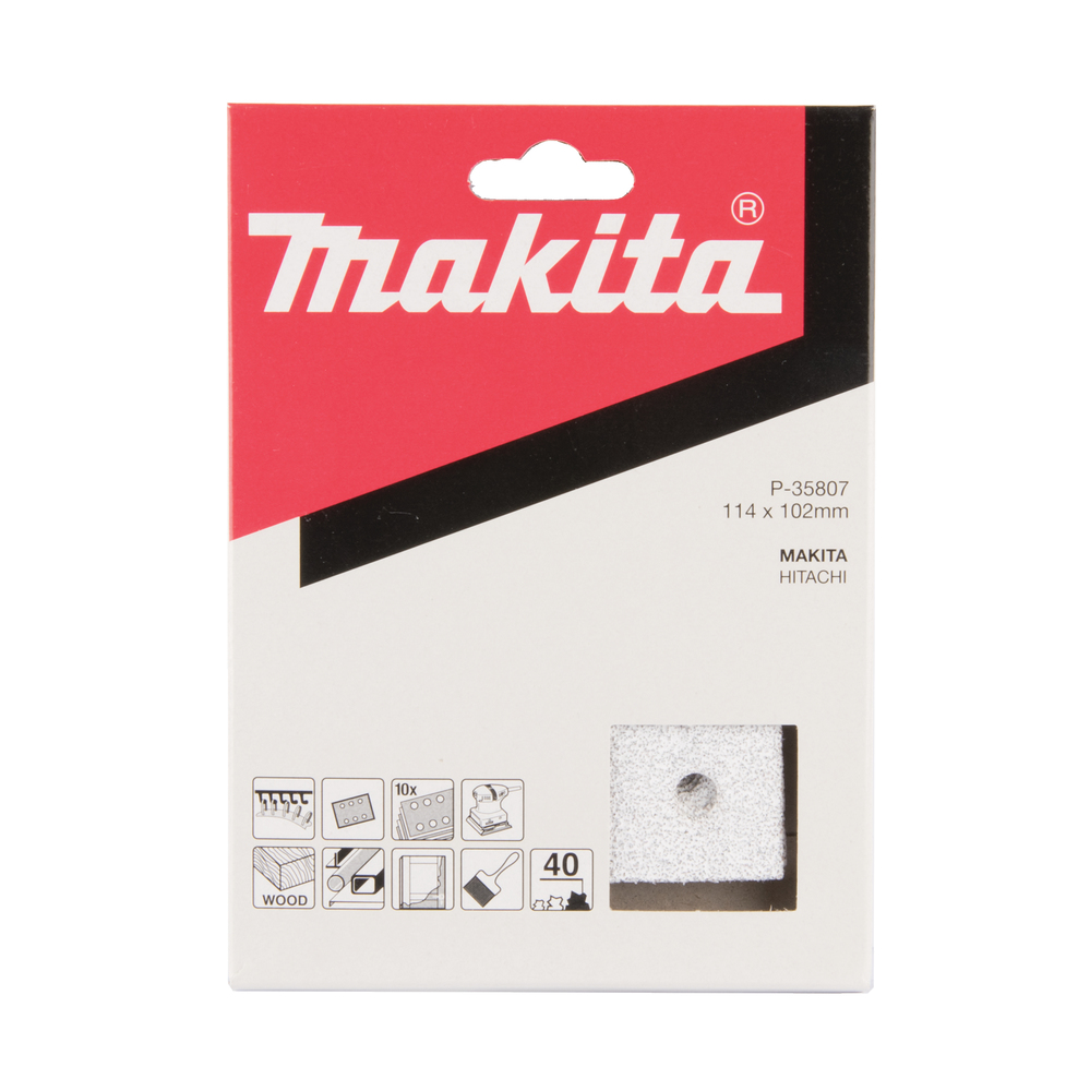 MAKITA P-35807 10PK Abrasive Paper 114 x 102 mm, 40G