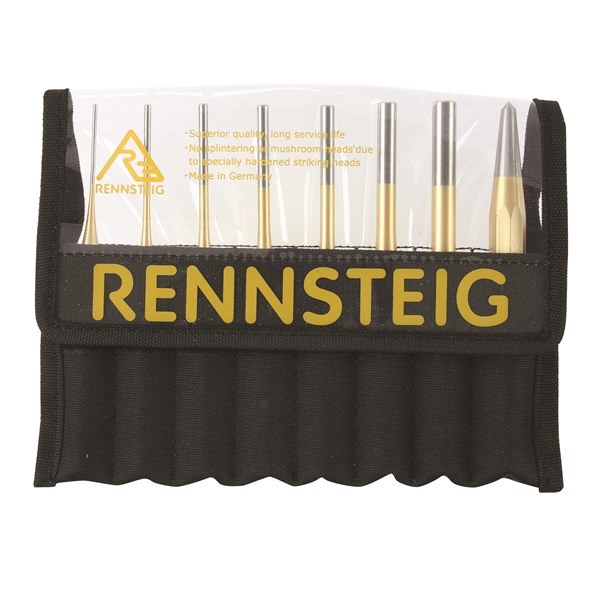 RENNSTEIG REN01 - CENTRE & PARALLEL PIN PUNCH SET - 8 PIECE