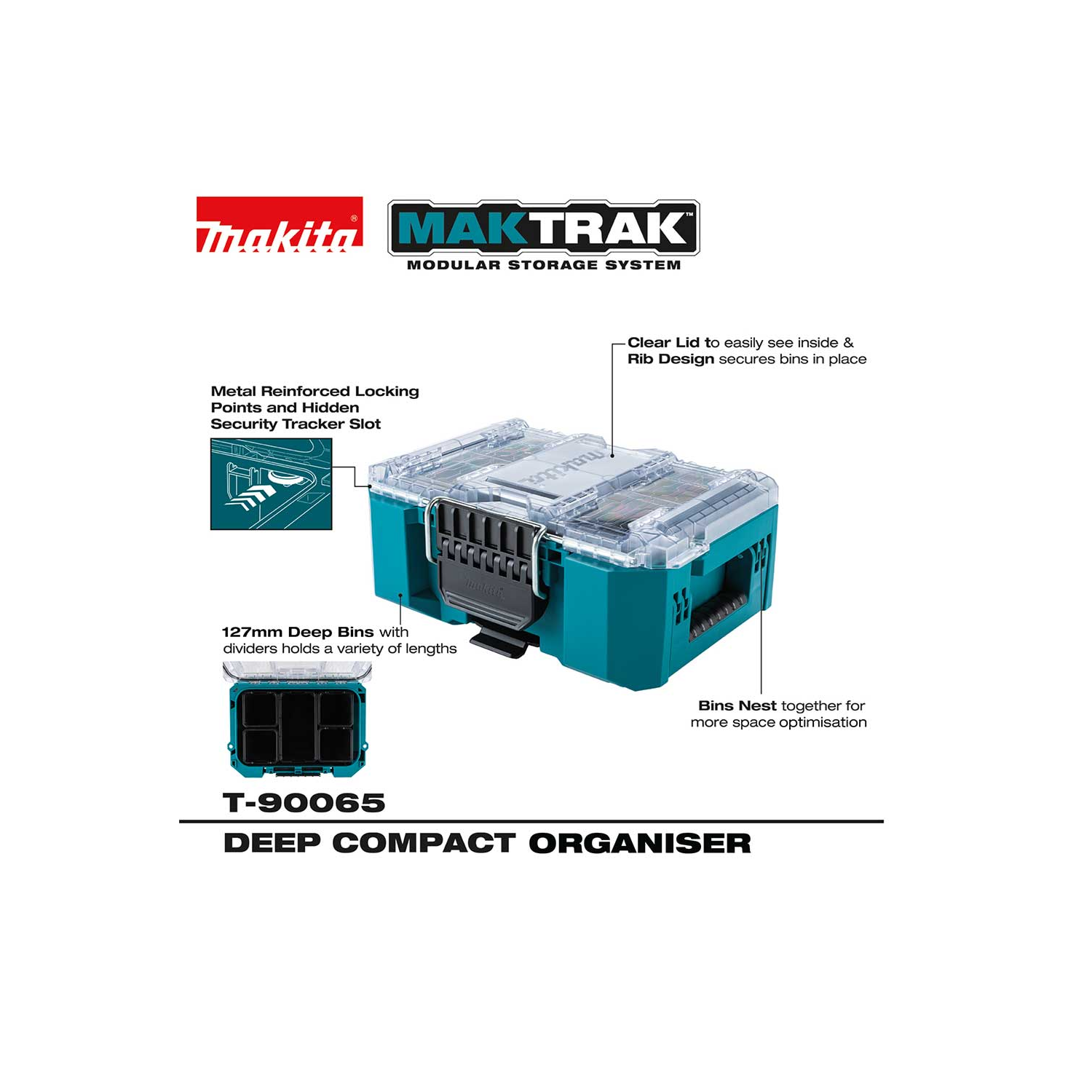 MAKITA MAKTRAK (T-90065) Deep Compact Organiser thumbnail 2