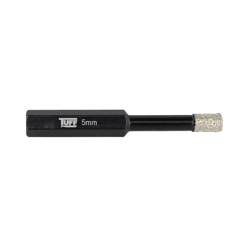 TUFF Diamond Core Bit 5mm x 1/4" Shank - Wax Filled