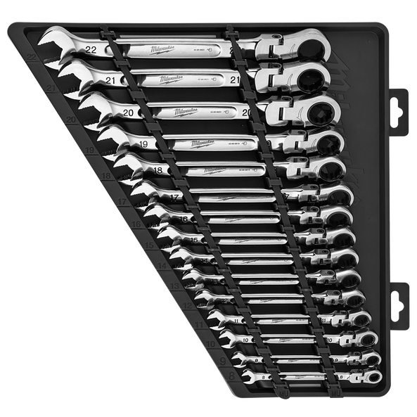 MILWAUKEE 15pc Flex Head Ratcheting Combination Wrench Set – Metric 48229513 thumbnail 2