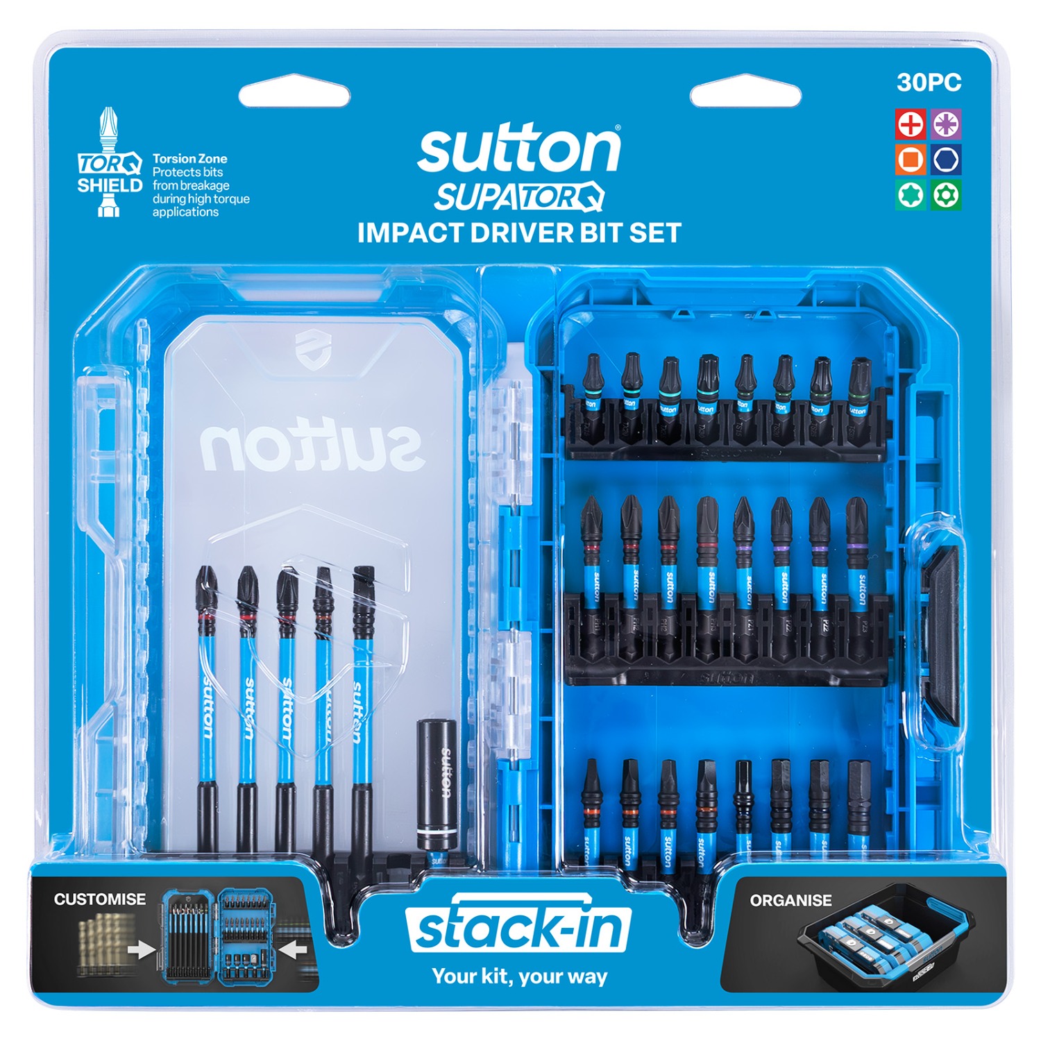 SUTTON S250S30A SupaTorq Impact Screwdriver Bit Set