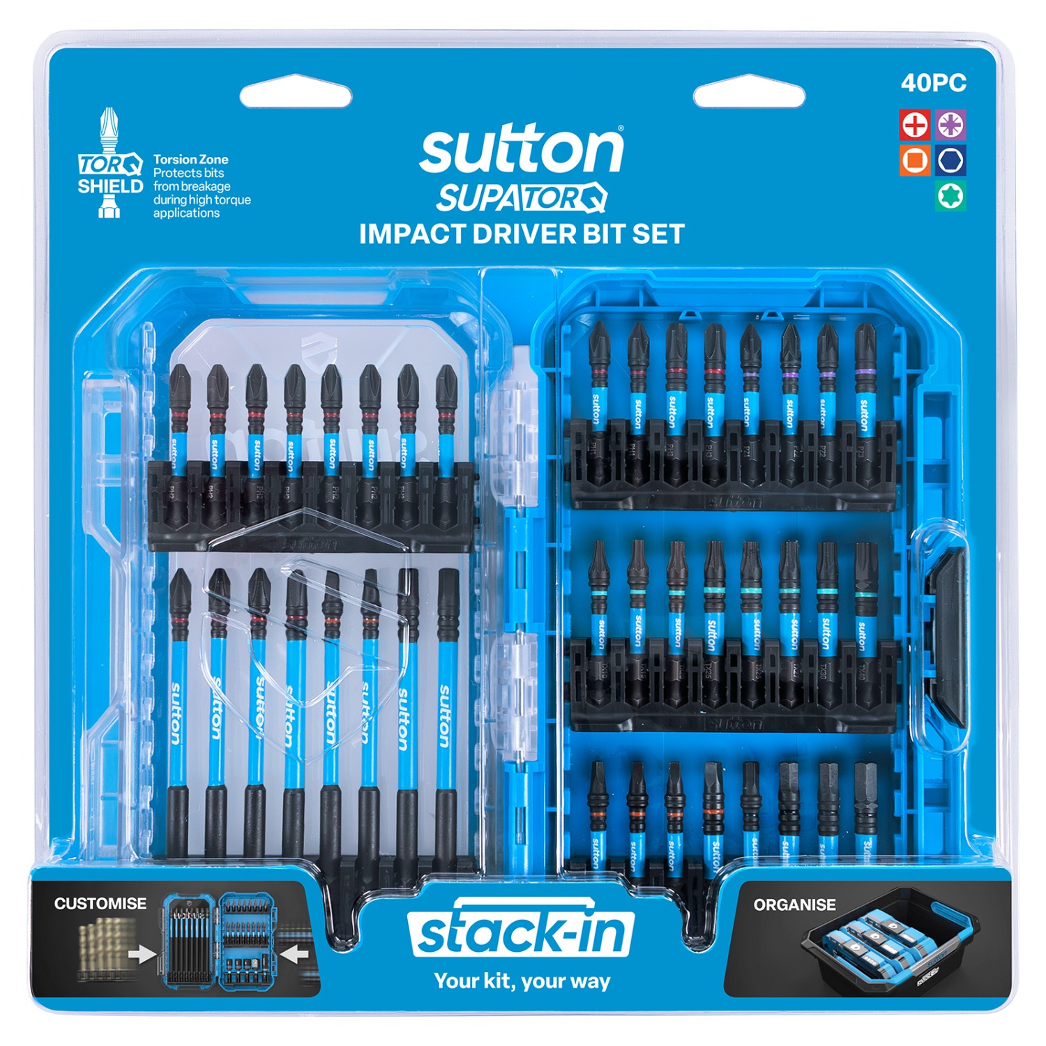 SUTTON S250S40A SupaTorq Impact Screwdriver Bit Set
