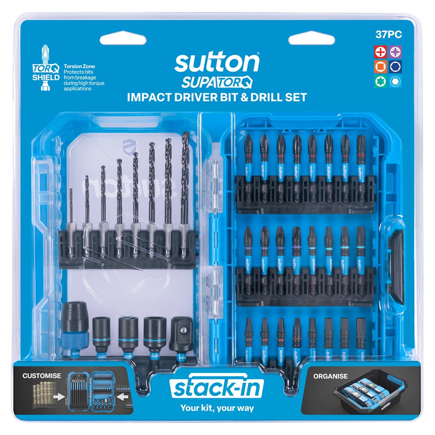 SUTTON Supatorq Impact Driver Bit & Hex Shank Drill Set