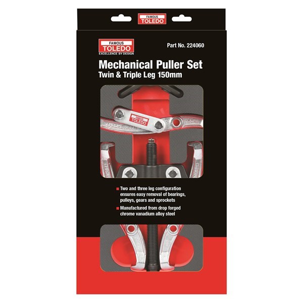 TOLEDO 224040 Twin & Triple Leg Mechanical Puller Set - 100mm
