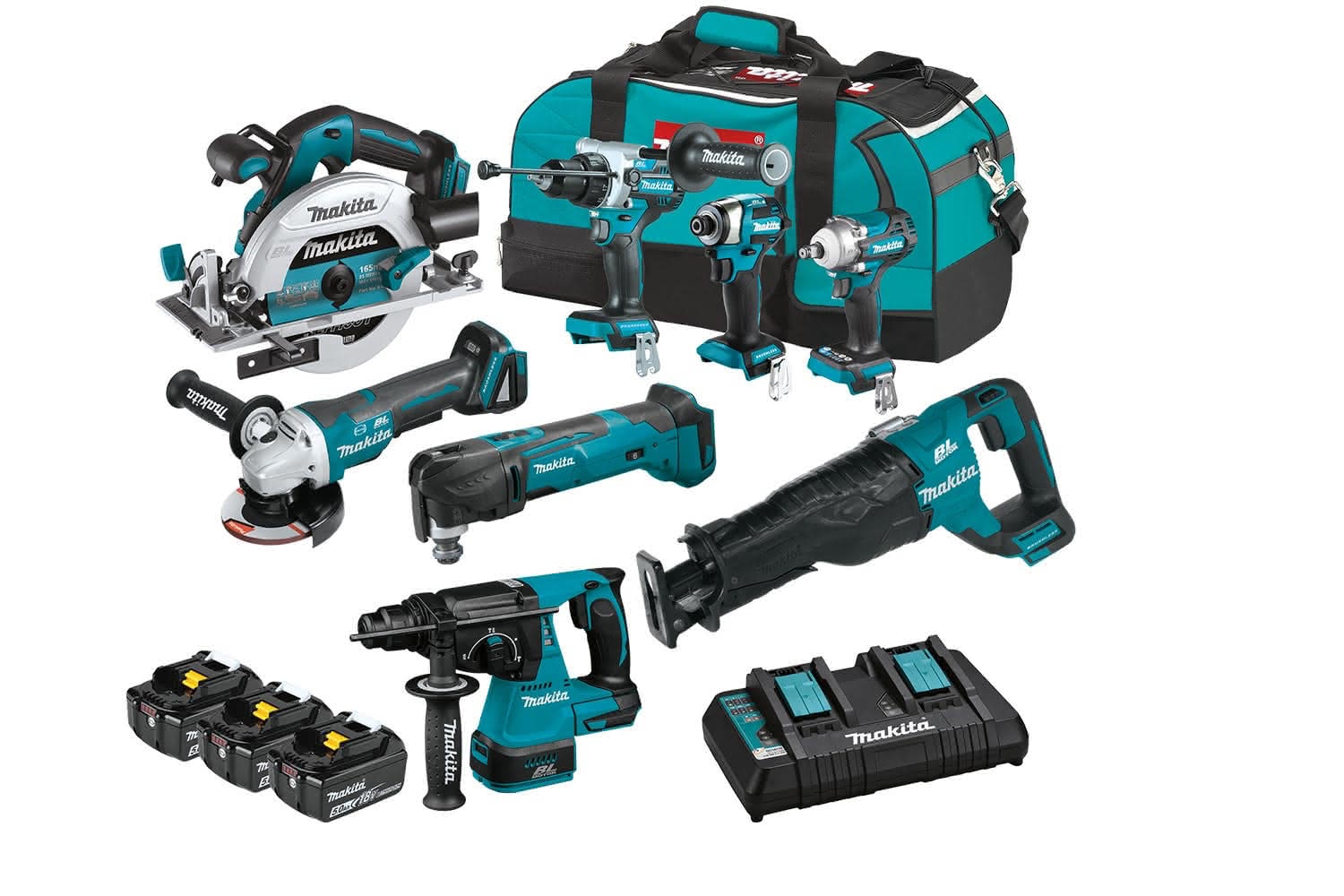 MAKITA DLX8058TX1 18V LXT Brushless 8-Piece (5.0Ah) Combo Kit thumbnail 2