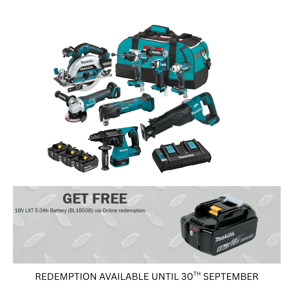 MAKITA DLX8058TX1 18V LXT Brushless 8-Piece (5.0Ah) Combo Kit