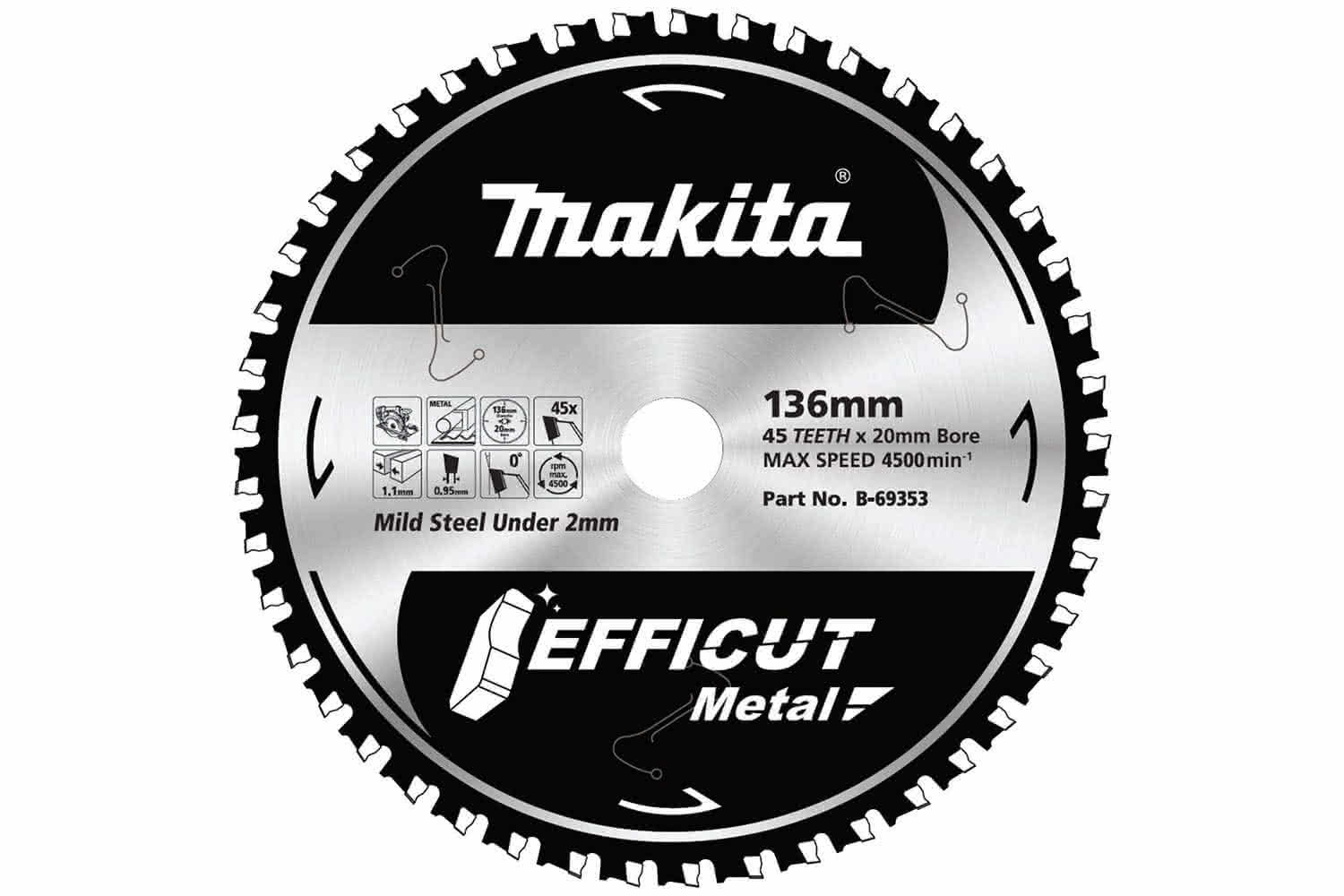 MAKITA B-69353 EFFICUT 136MM 45T METAL CUT BLADE