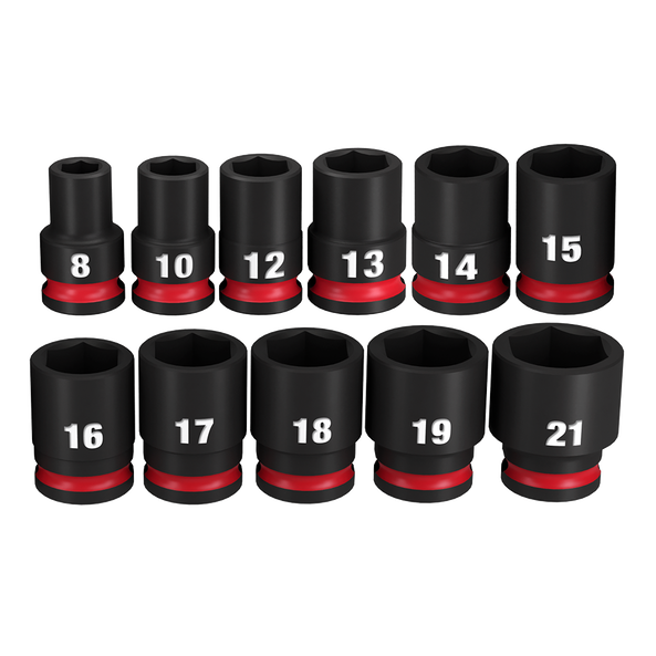MILWAUKEE SHOCKWAVE™ 3/8" Drive 11PC Metric Standard 6 Point Impact Socket Set
