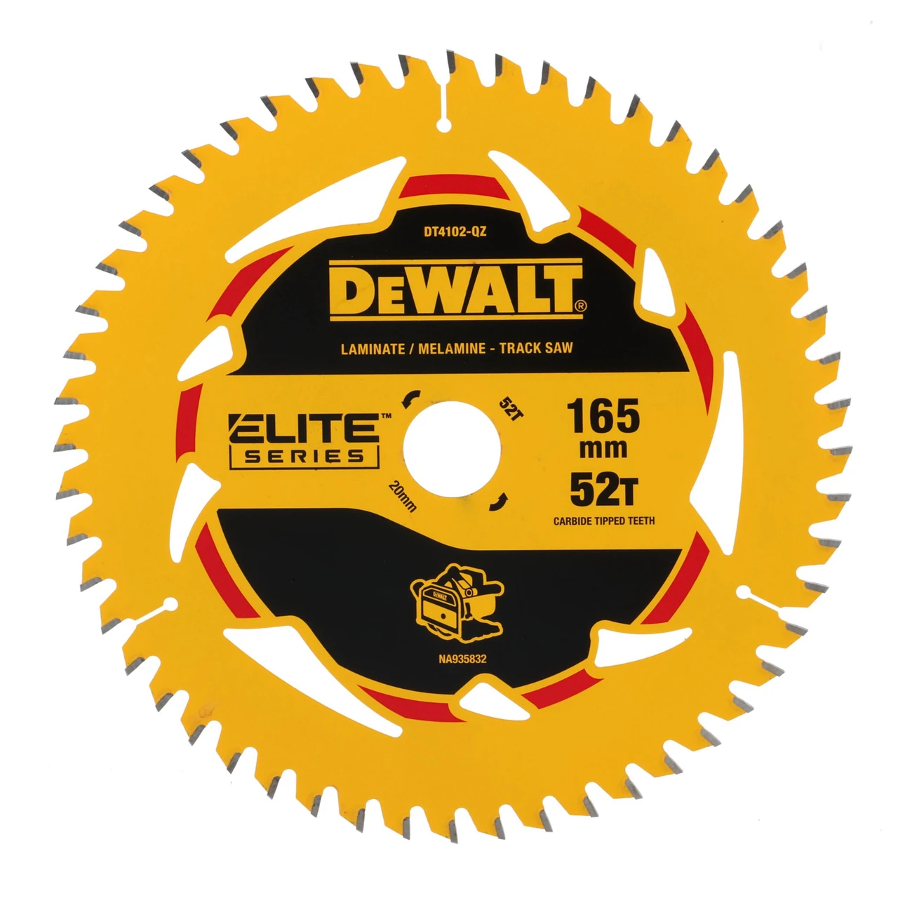 DeWalt ELITE Laminate & Melamine Plunge Saw Blade 52T 165 MM - DT4102-QZ