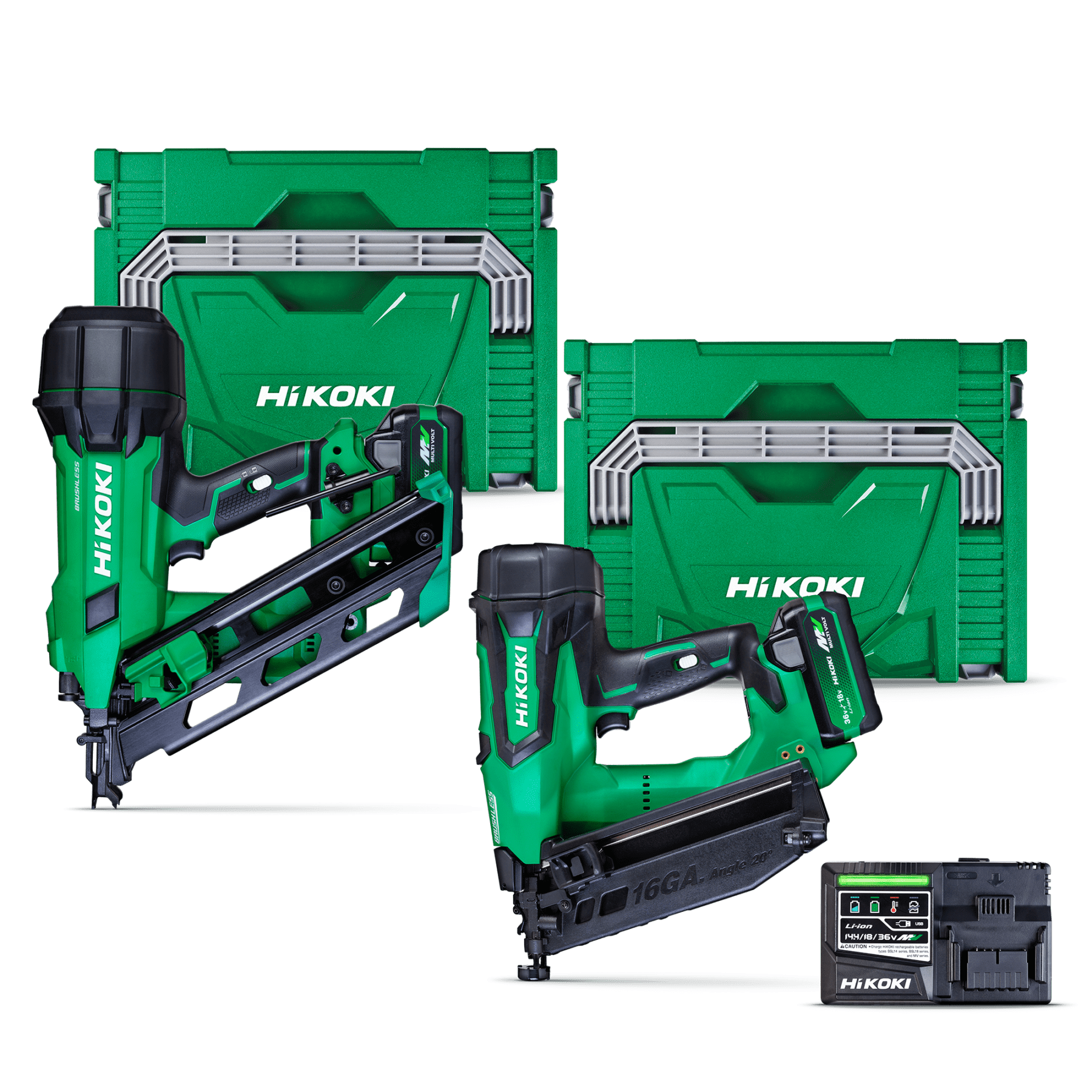 HIKOKI 18V Gasless Framing Nailer & 16GA Angled Brad Nailer Kit