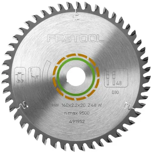 FESTOOL Fine Tooth Saw Blade 160mm x 2.2mm x 20mm 48 Tooth
