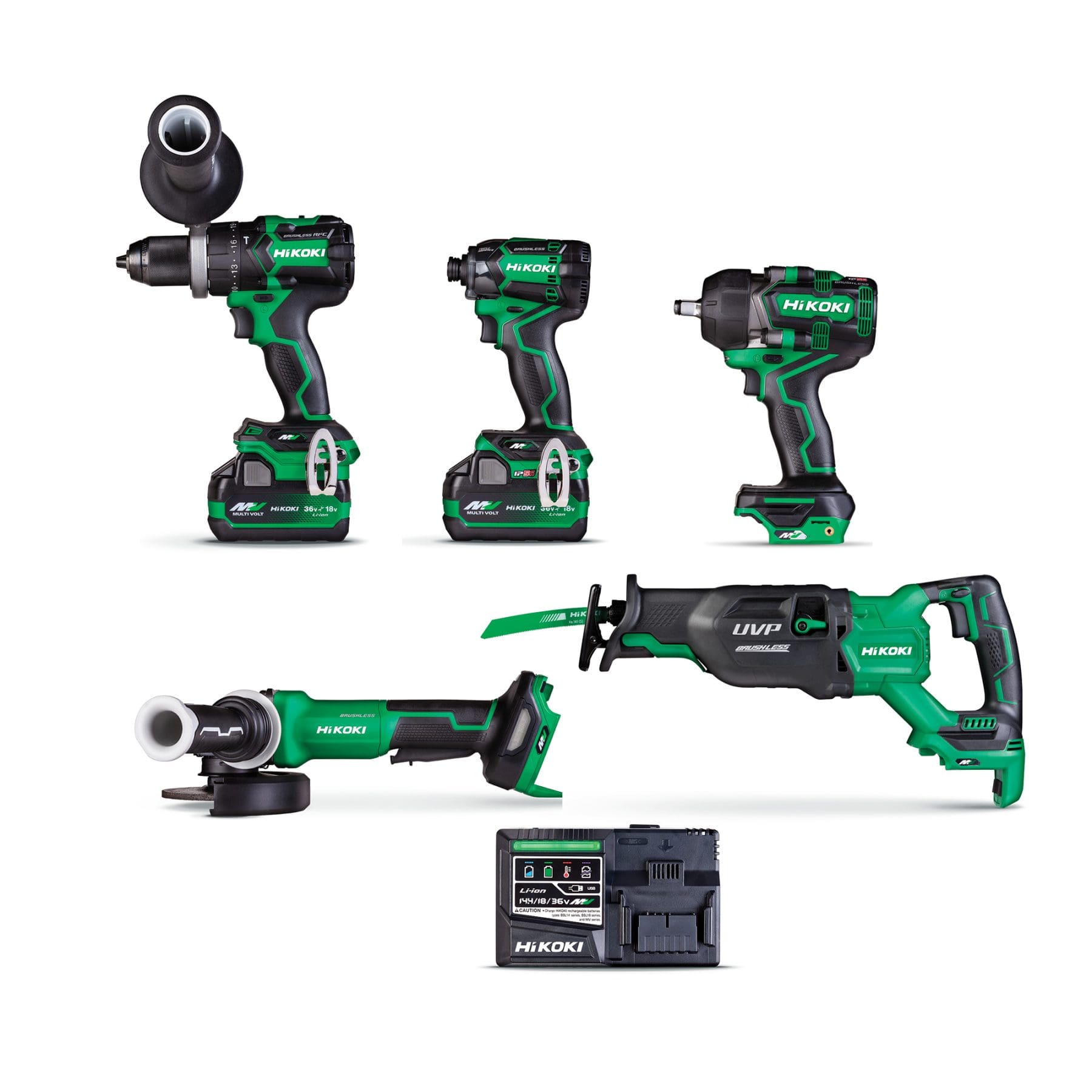 HIKOKI 36V Premium Brushless 5-Tool Kit KC365DF(GRZ)