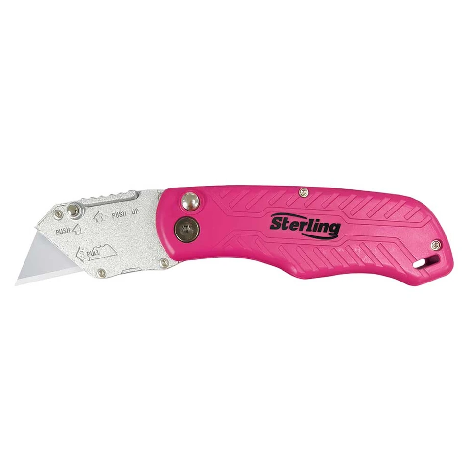 Sterling PINK Folding Utility Knife 165mm thumbnail 2