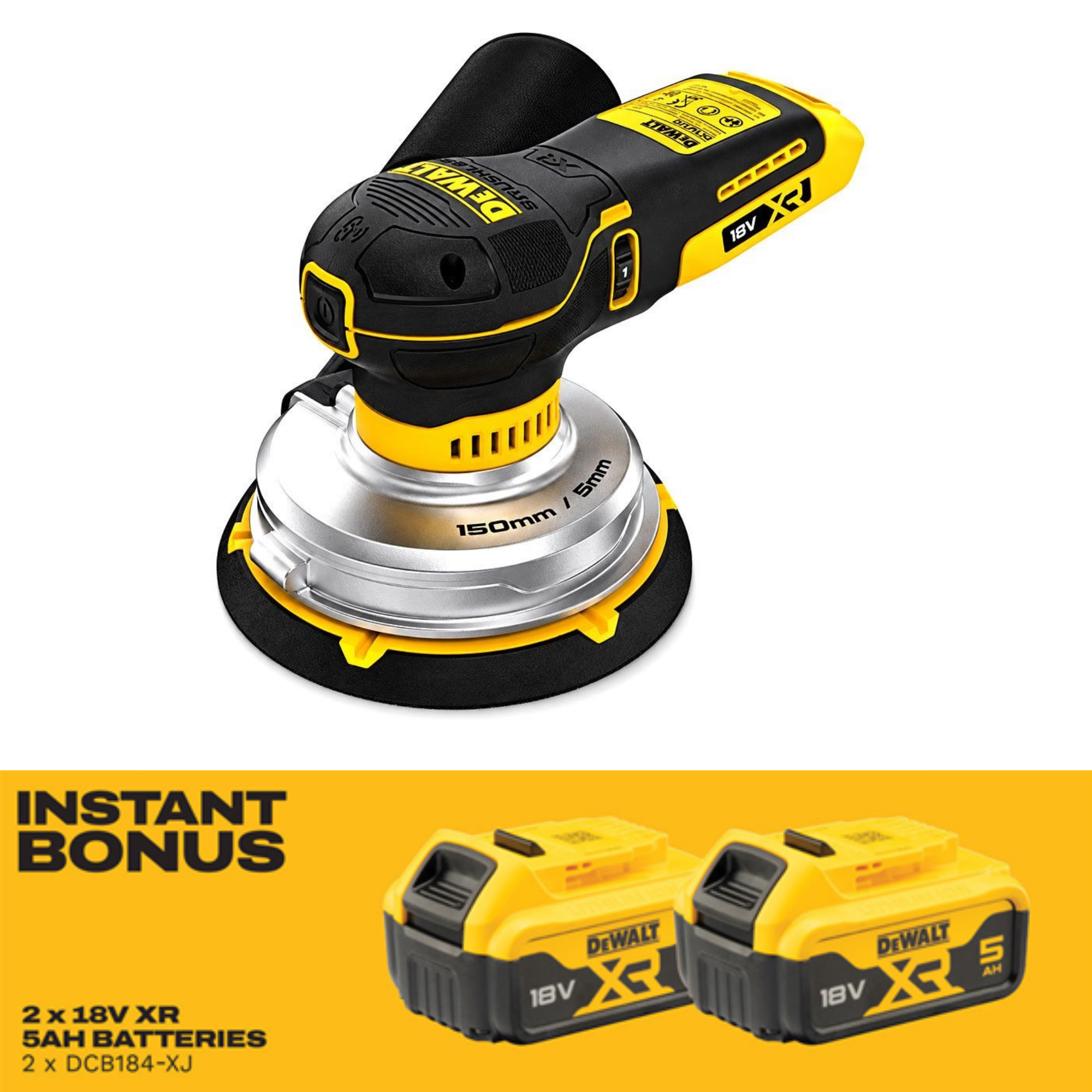 DEWALT DCW230N-XJ 18V XR 150MM RANDOM ORBITAL SANDER SKIN