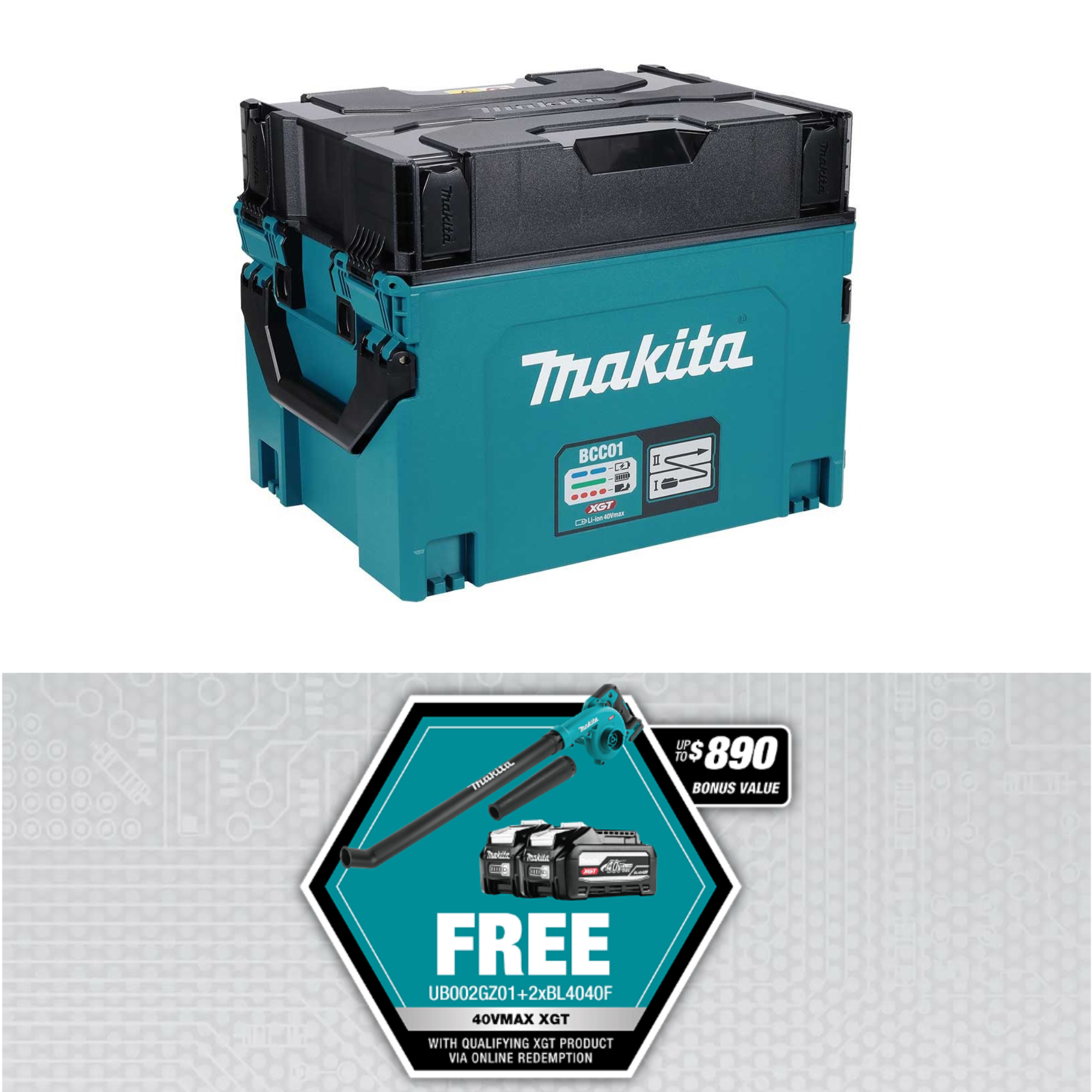 MAKITA BCC01 40Vmax XGT 8-Port Multi Charger