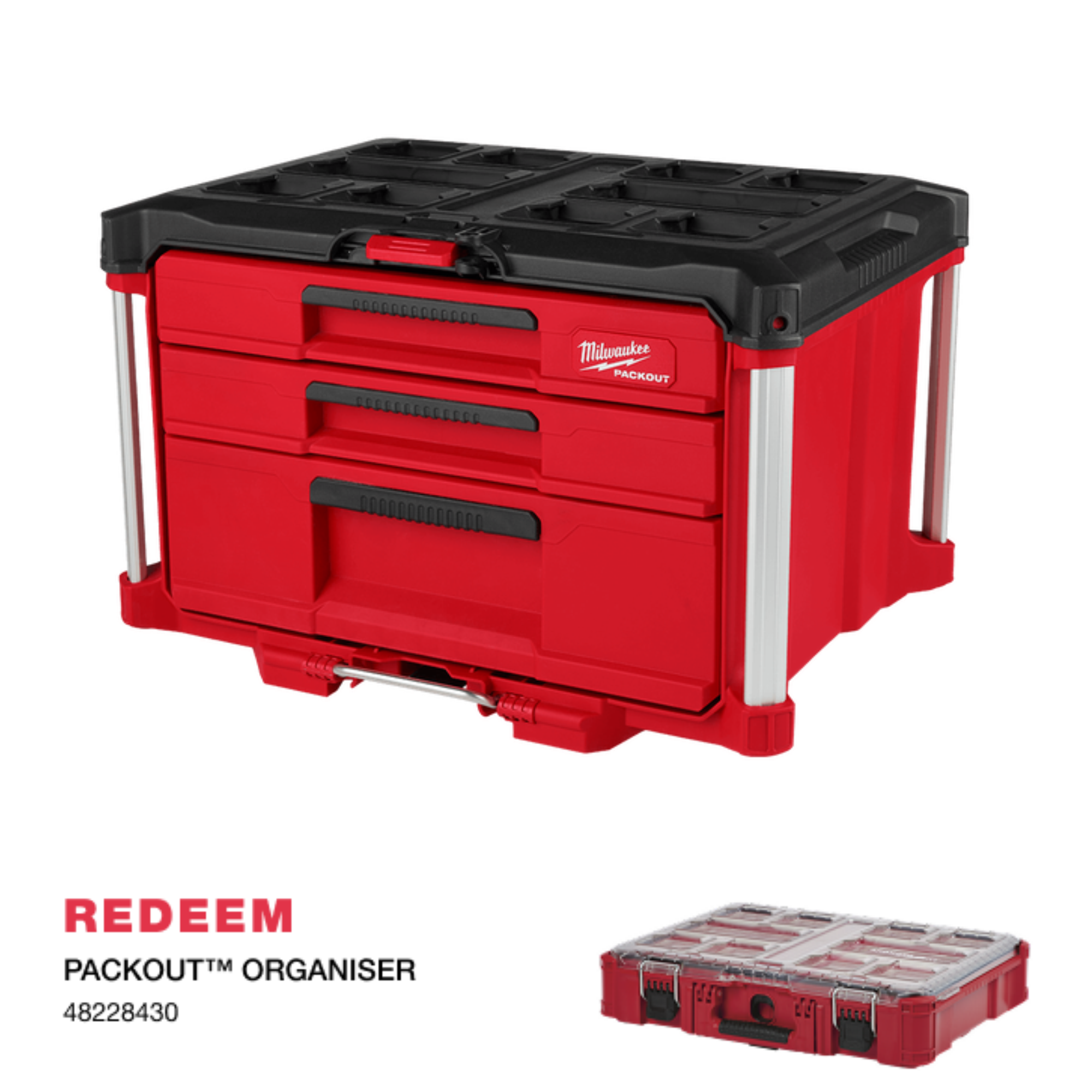 MILWAUKEE 48228447 PACKOUT™ Multi Depth 3-Drawer Tool Box