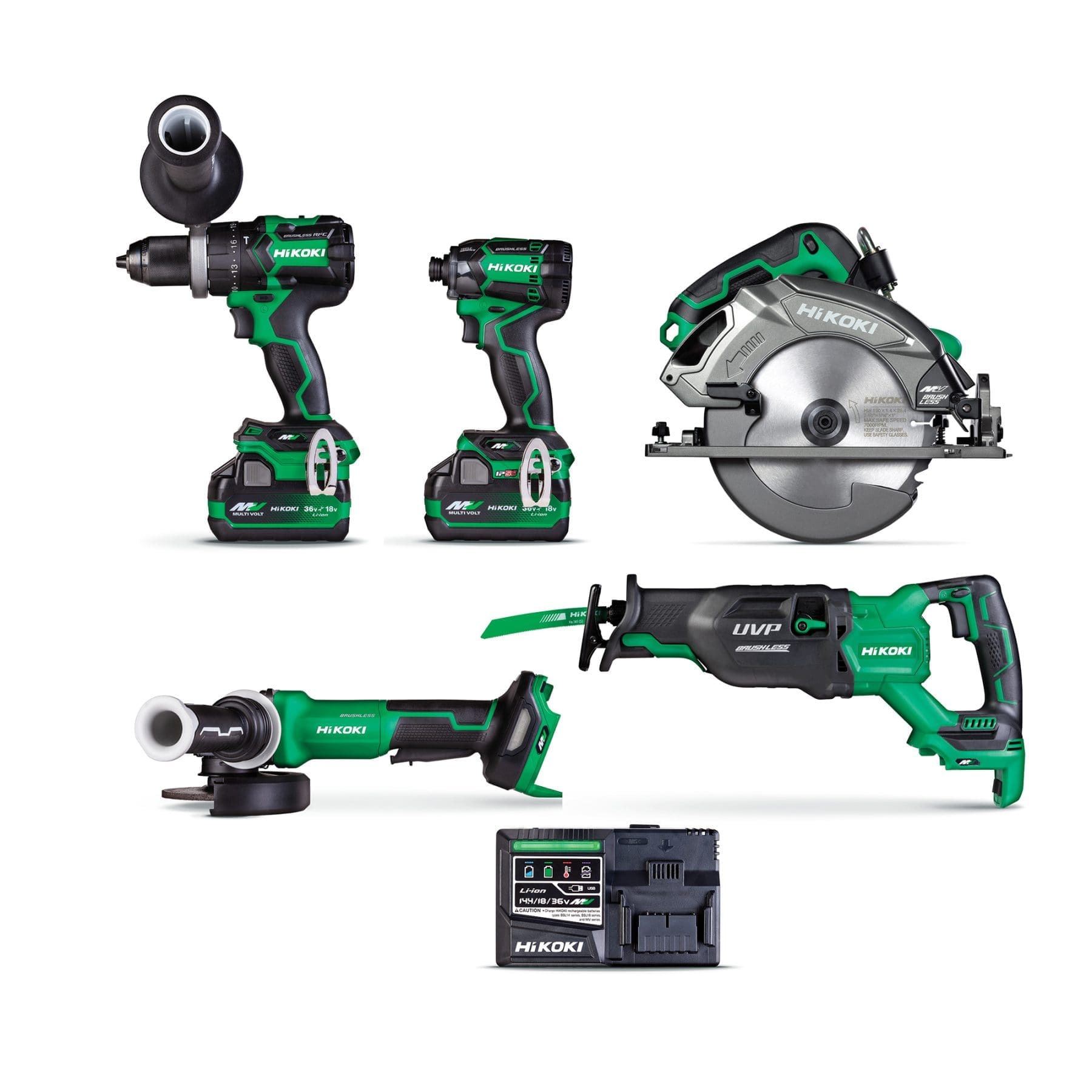 HIKOKI 36V Premium Brushless 5-Tool Kit KC365DE(GRZ)