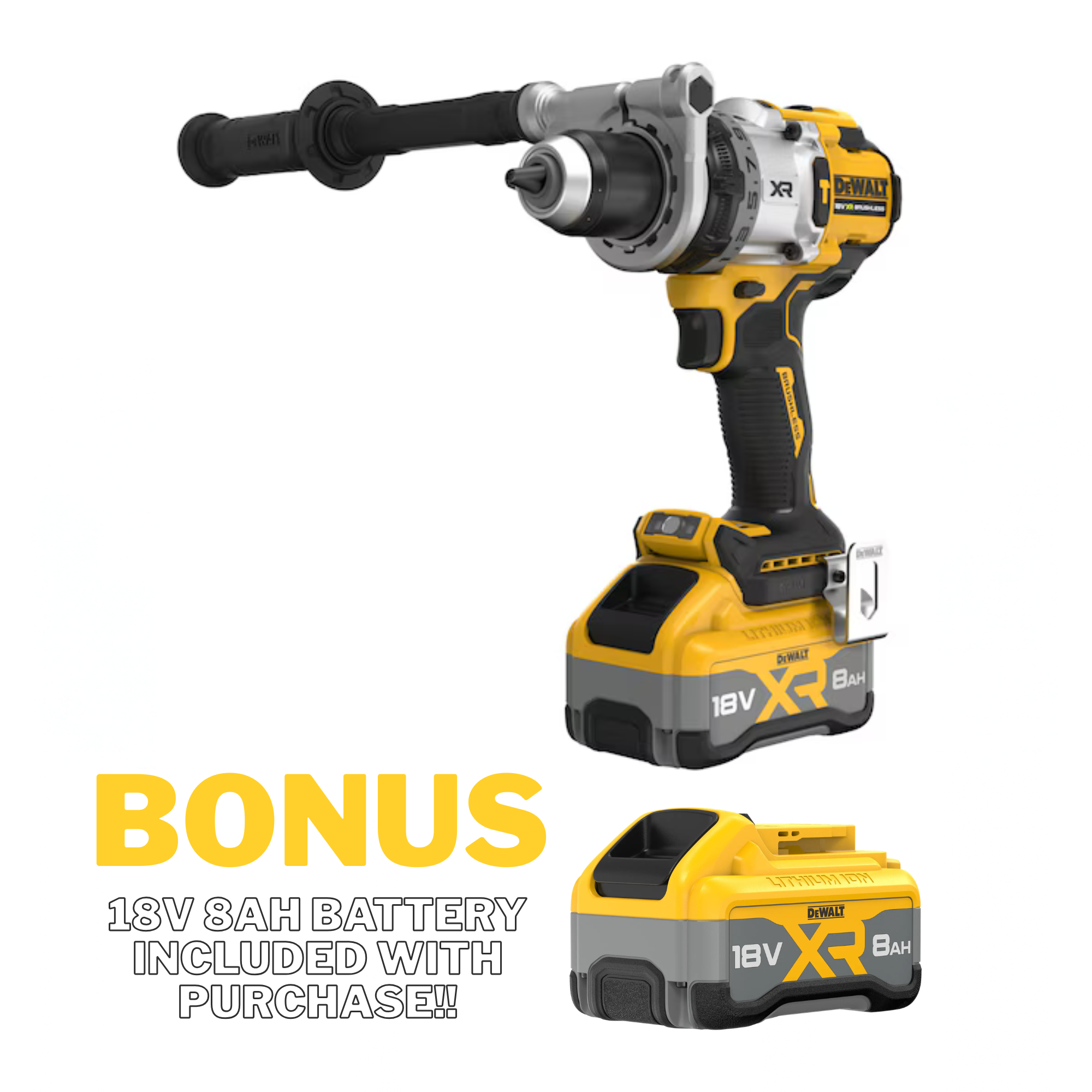 DEWALT DCD1007WW1T-XE 18V XR Brushless Premium Hammer Drill Driver - 1 X 8Ah