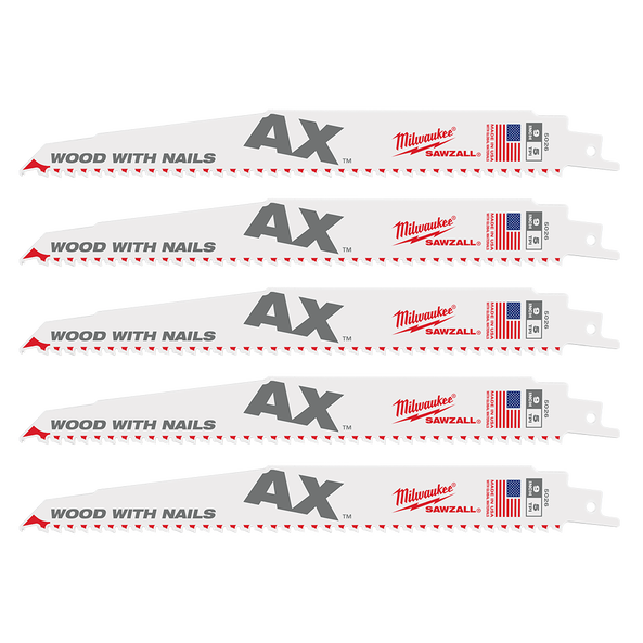 MILWAUKEE SAWZALL™ The AX™ 230mm 9" 5TPI Blade 5 Pack