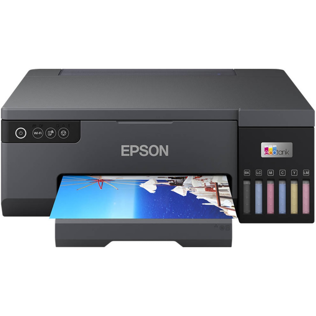 EPSON EcoTank L8050 High Volume 6 Colour A4 Photo Printer, Print 10x15cm Borderless Photos, 5.760 x 1.440 DPI Resolution, 22 ppm Print Speed, Black | C11CK37405 | Inkjet Printer - Server Zone | Official UAE Supplier | View 1
