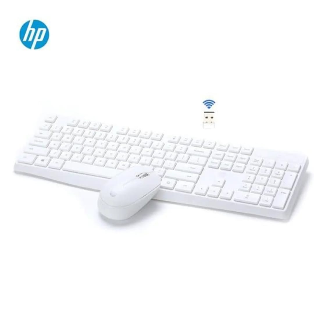 HP CS10 White Wireless USB Keyboard and Optical Mouse Combo | KEYBOARD MOUSE COMBO WIRELESS - Server Zone | Official UAE Supplier | View 1