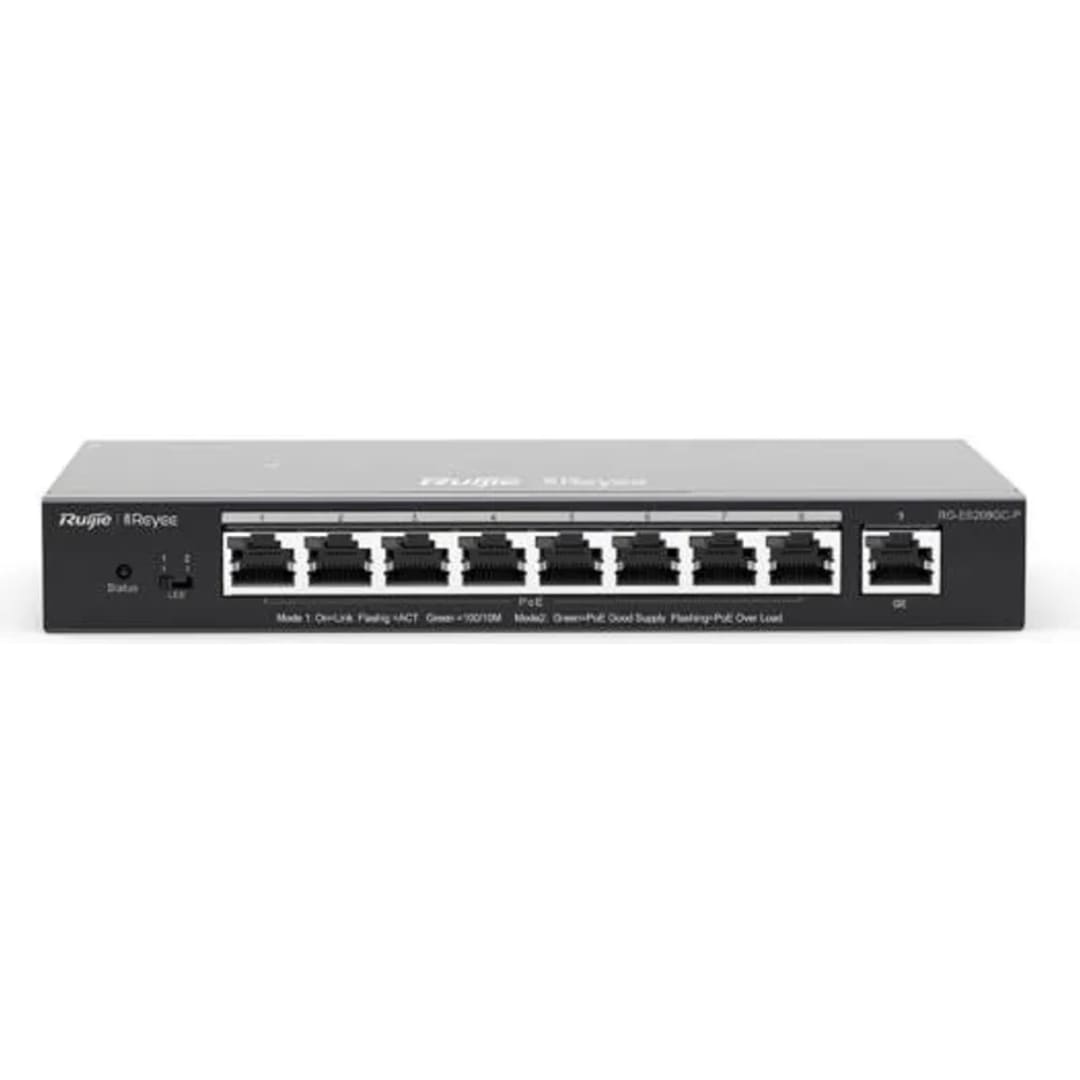 Ruijie RG-ES209GC-P 9-Port Gigabit Smart PoE+ Network Switch with 120W Budget | NETWORK SWITCH100 MBPS POE - Server Zone | Official UAE Supplier | View 1