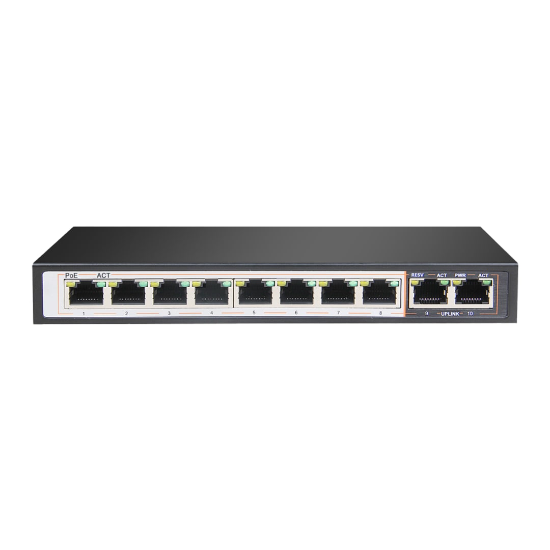 D-Link DGS-F1010P-E 10-Port Gigabit PoE+ Unmanaged Switch with 2GE Uplink and 250m Extended Range | NETWORK SWITCH100 MBPS POE - Server Zone | Official UAE Supplier | View 1