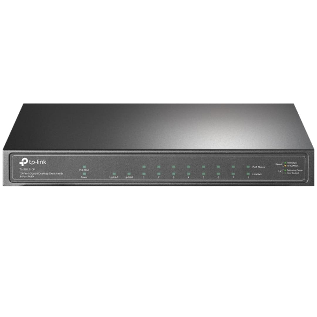 TP-Link TL-SG1210MP 10-Port Gigabit Easy Smart PoE+ Switch with 8 PoE+ Ports, 2 Gigabit Uplink Ports & 1 Combo SFP Slot | NETWORK SWITCH 100 MBPS - Server Zone | Official UAE Supplier | View 1