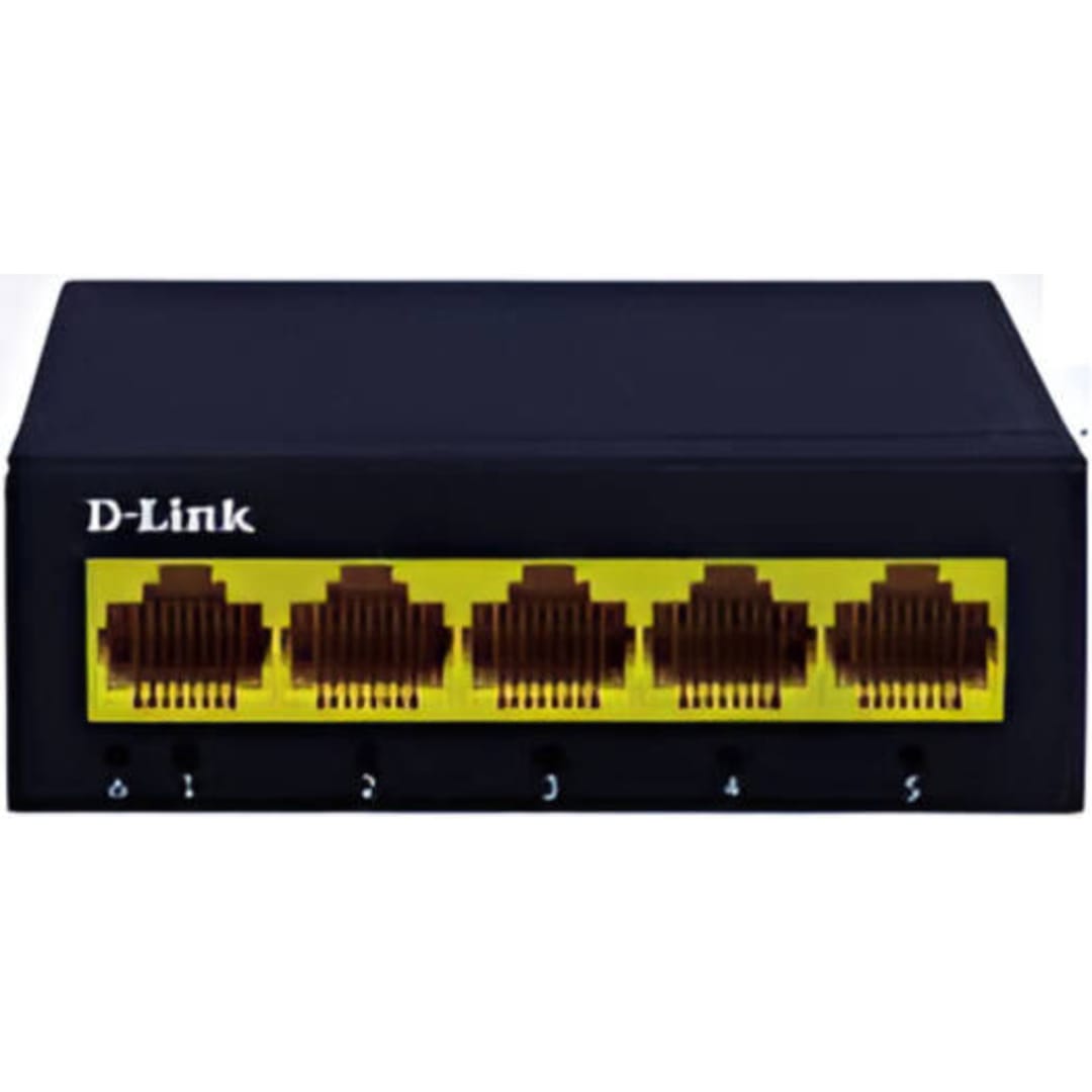 D-Link DGS-F105 5-Port Gigabit Unmanaged Metal Desktop Switch | NETWORK SWITCH 100 MBPS - Server Zone | Official UAE Supplier | View 1