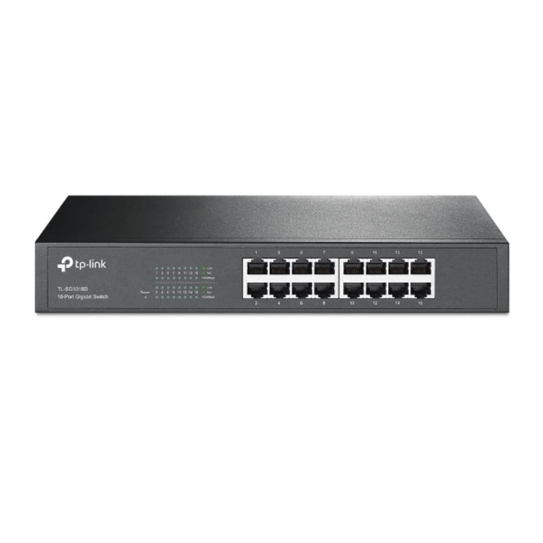 TP-Link TL-SG1016D 16-Port Gigabit Unmanaged Desktop/Rackmount Switch | NETWORK SWITCH 100 MBPS - Server Zone | Official UAE Supplier | View 1