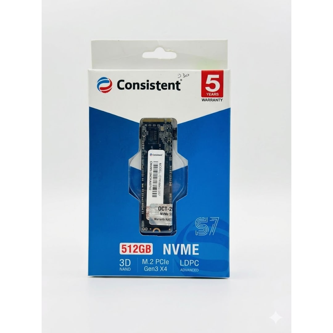 Consistent 512GB NVMe M.2 SSD (S7 Series) PCIe Gen3 x4 | Uncategorized - Server Zone | Official UAE Supplier | View 1