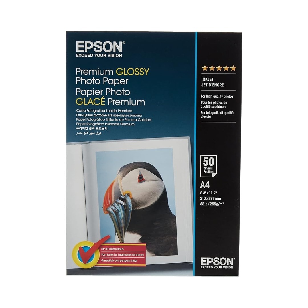 Epson Premium Glossy Photo Paper A4 255g/m² 50 Sheets (C13S041287) | Uncategorized - Server Zone | Official UAE Supplier | View 1