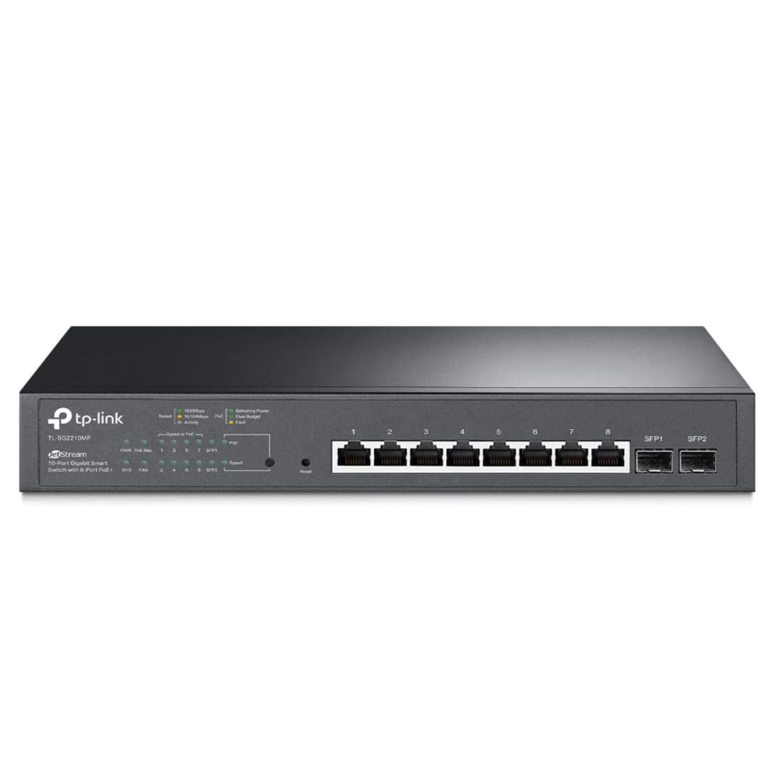 TP-Link JetStream SG2210MP 10-Port Gigabit Smart Managed PoE+ Switch with 8 PoE+ Ports | NETWORK SWITCH100 MBPS POE - Server Zone | Official UAE Supplier | View 2