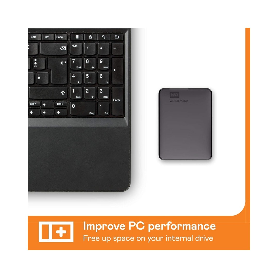 WD Elements 4TB Portable External Hard Drive USB 3.0 - WDBU6Y0040BBK-WESN | Western Digital | External Hard Drive - Server Zone | Official UAE Supplier | View 3