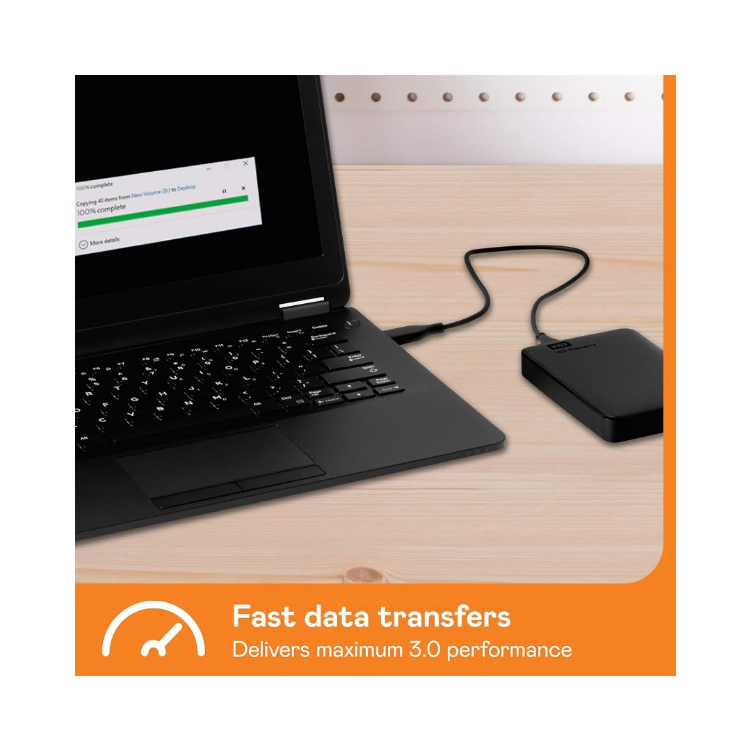 WD Elements 4TB Portable External Hard Drive USB 3.0 - WDBU6Y0040BBK-WESN | Western Digital | External Hard Drive - Server Zone | Official UAE Supplier | View 5