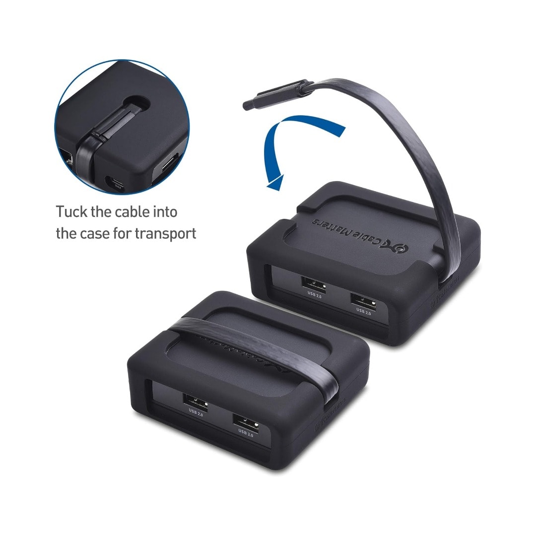 Cable Matters Dual 4K DisplayPort USB-C Hub with 60W PD and Fast Ethernet (201055-BLK) | Uncategorized - Server Zone | Official UAE Supplier | View 4