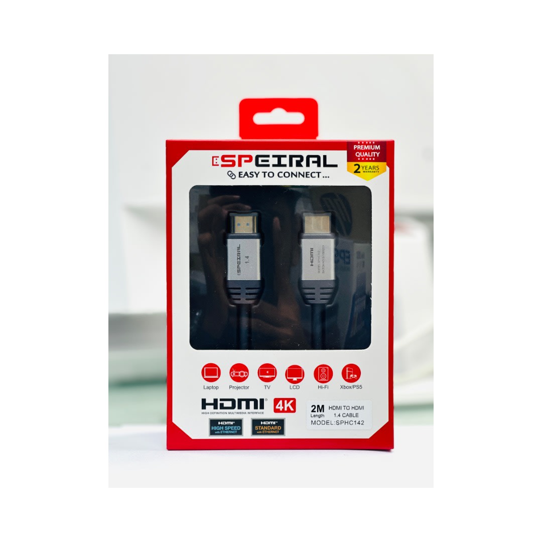 Speiral HDMI Cable 1.4v High Speed - 1 Meter | 4K 30Hz Support-SPHC141 | Uncategorized - Server Zone | Official UAE Supplier | View 6