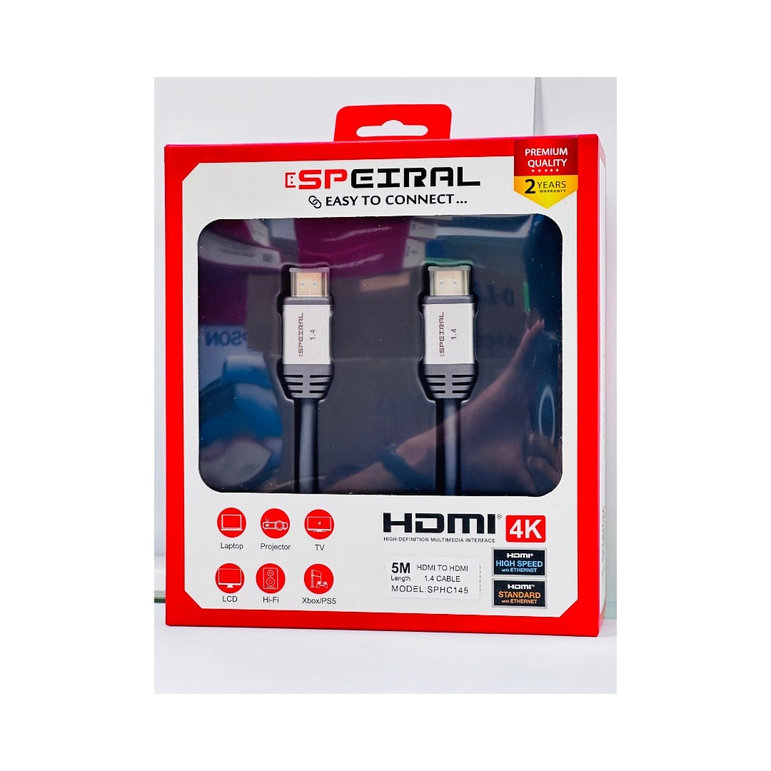 Speiral HDMI Cable 1.4v High Speed - 1 Meter | 4K 30Hz Support-SPHC141 | Uncategorized - Server Zone | Official UAE Supplier | View 8