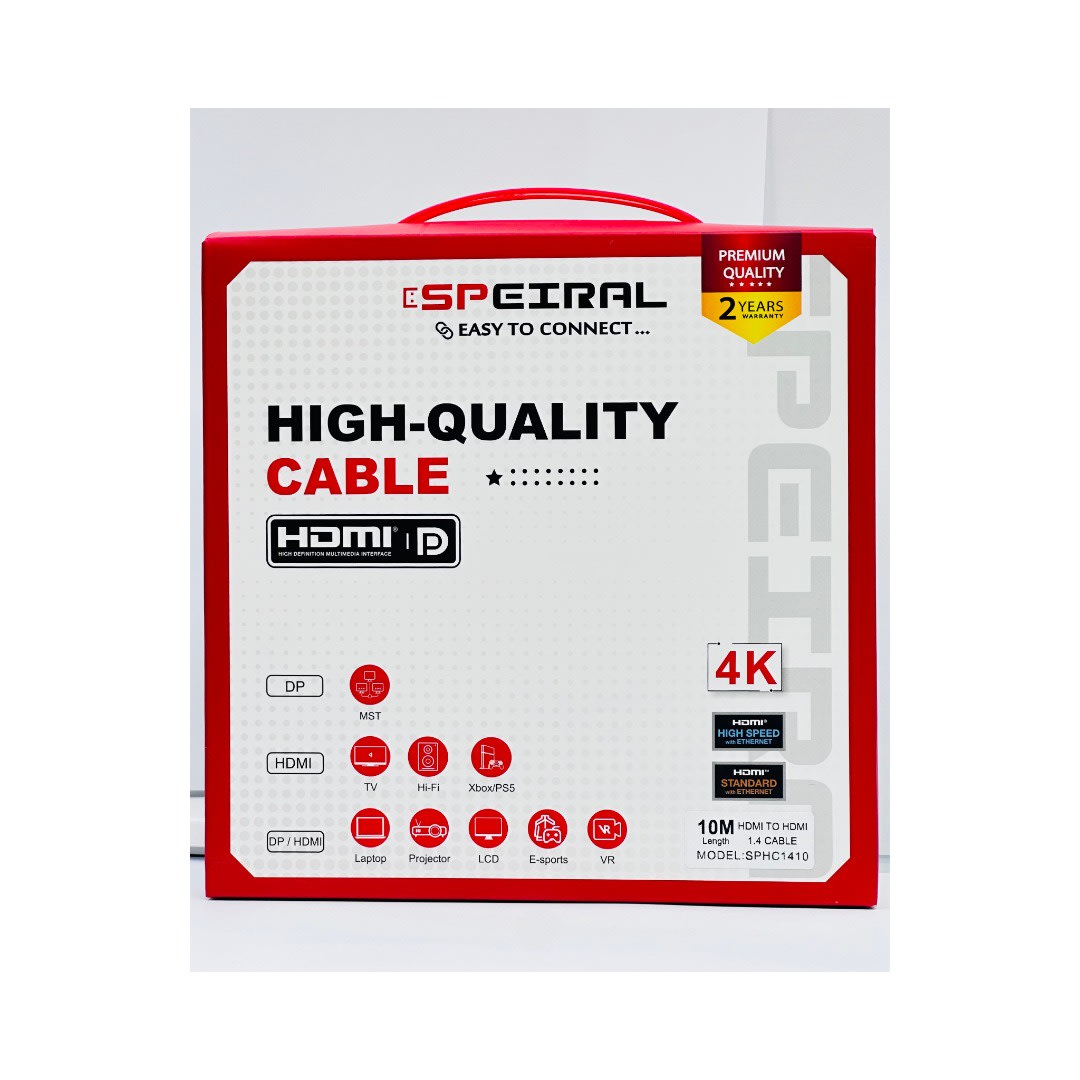 Speiral  HDMI Cable 1.4v High Speed - 1 Meter | 4K 30Hz Support-SPHC141 | 1867 - Server Zone | Official UAE Supplier | View 5