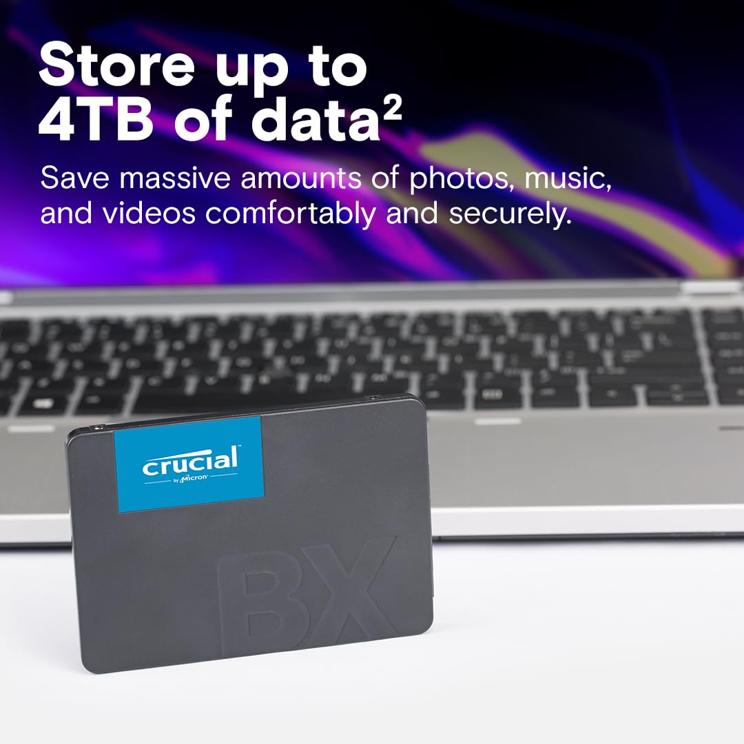 Crucial BX500 2TB 3D NAND SATA 2.5-inch Internal SSD (CT2000BX500SSD1) Gallery View 2 CT2000BX500SSD1