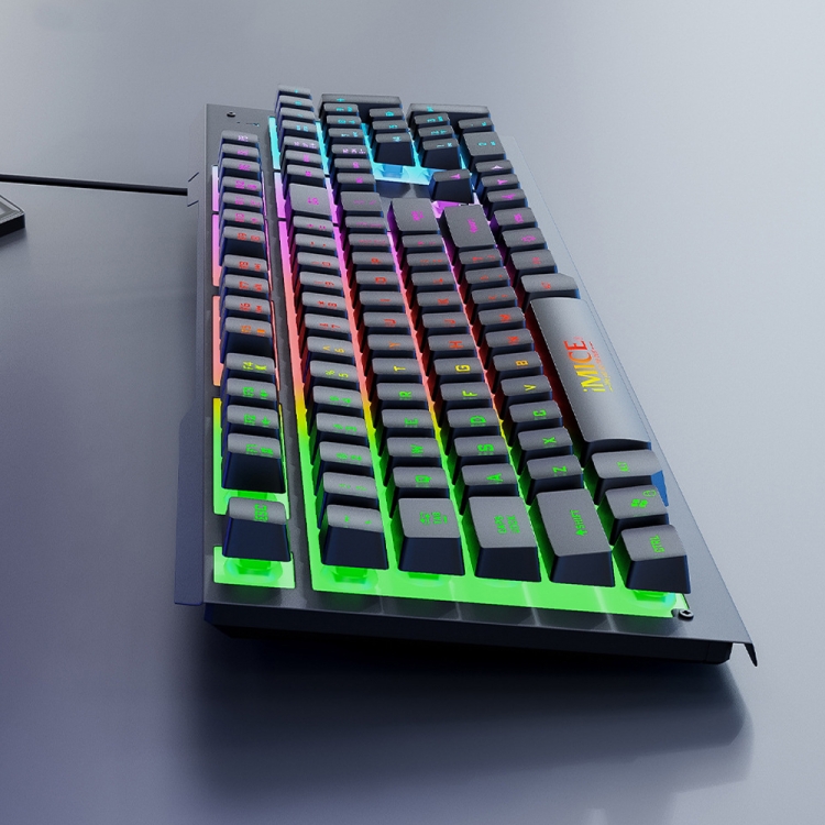 IMICE AK-900 Wired Gaming Keyboard with Rainbow LED Backlight - Black Gallery View 2 AK-900