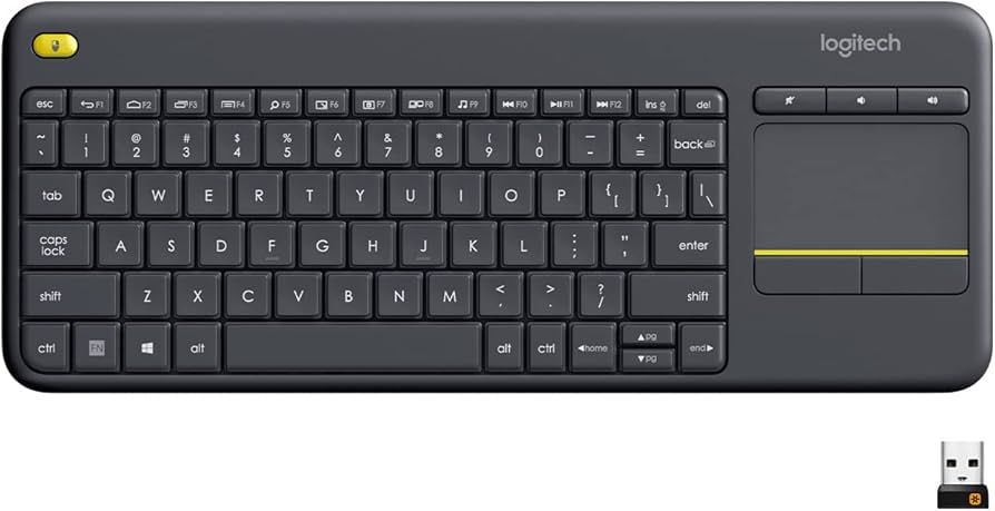 Logitech K400 Plus Wireless Touch Keyboard with Integrated Touchpad for PC and Smart TV